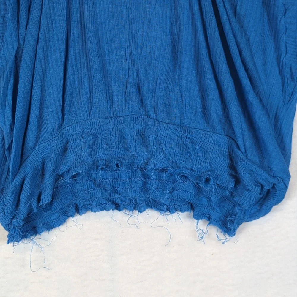 Free People Blue‎ Sequin & Lace Tunic Long Sleeve Shirt XS